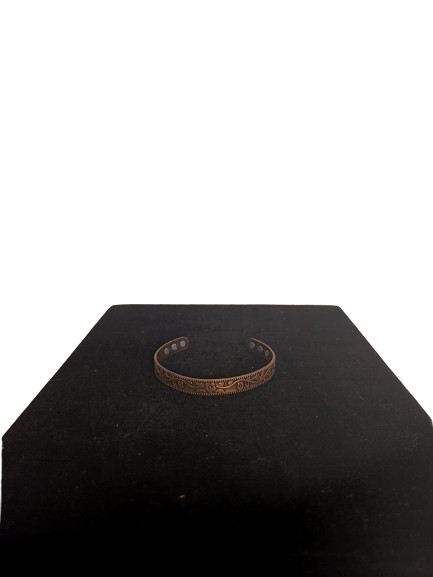 bracelet jonc fleur en cuivre