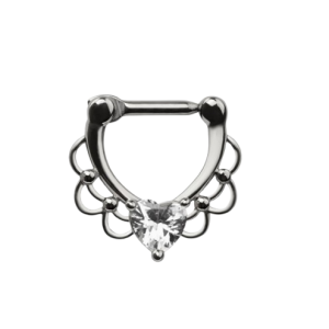 Septum en dentelle avec cœur Acier Chirurgical