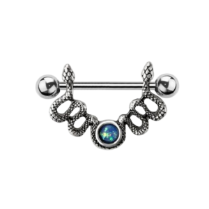 Piercing mamelon en forme de serpent en acier chirurgical