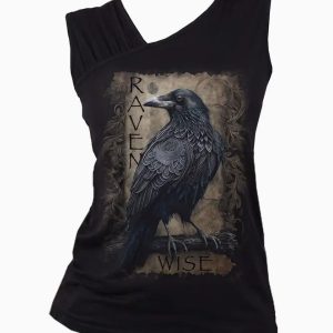 débardeur femme corbeau