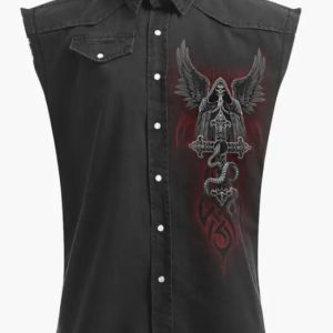 veste sans manche tête de mort